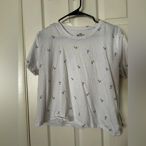 Hollister White Tee with Blue Accents